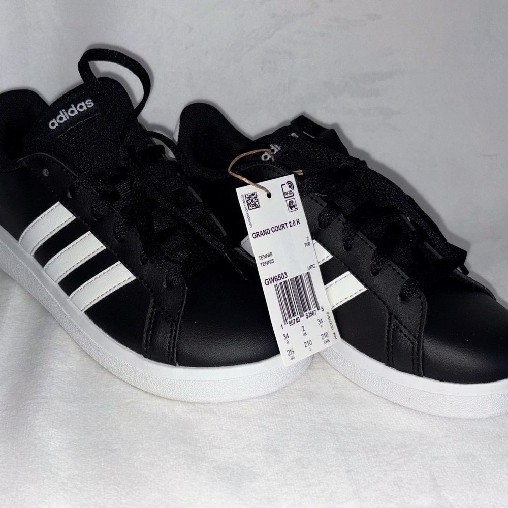 Adidas Grand Court Black with White Accents